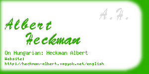 albert heckman business card